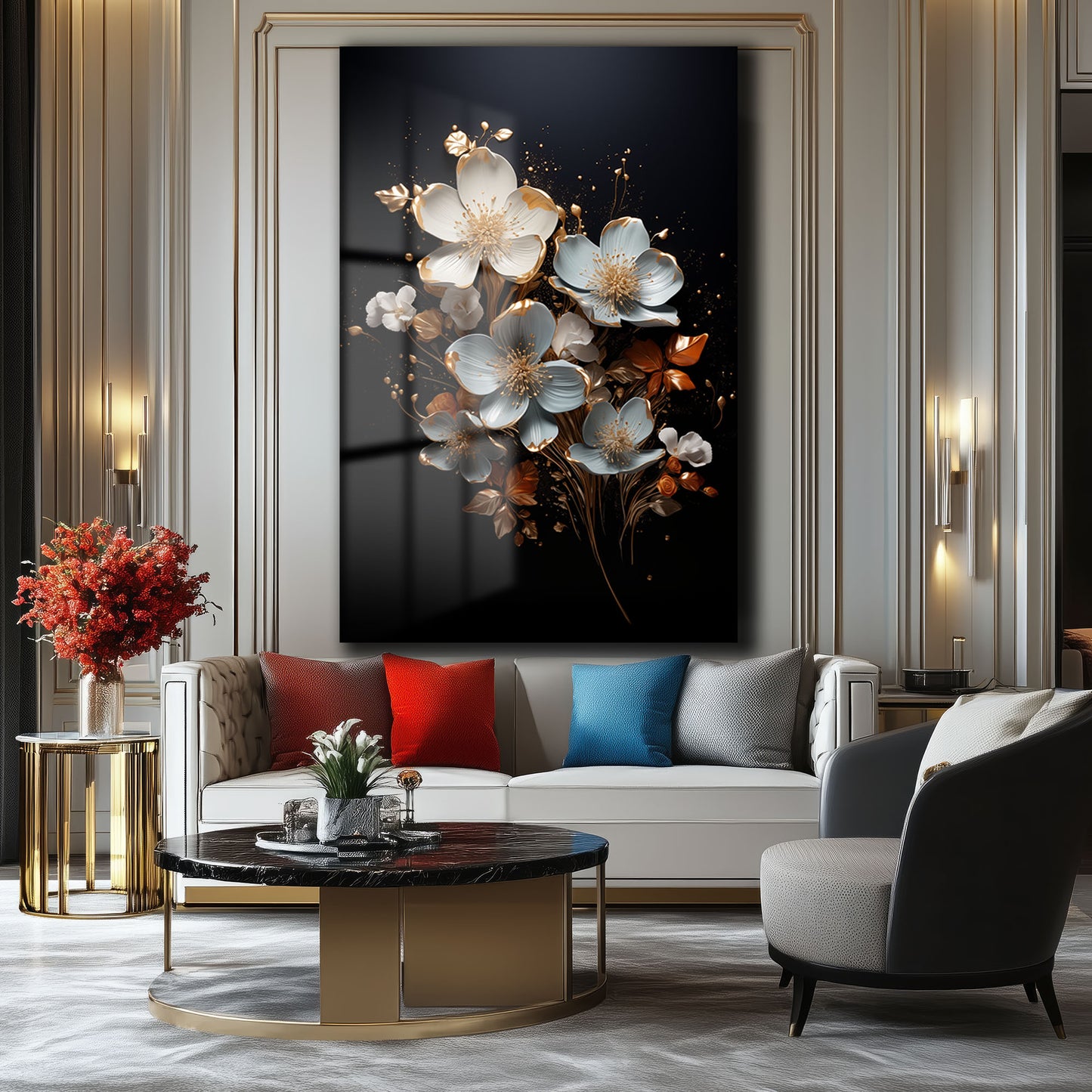 DEKORATİF DİKEY CAM TABLO - TT1545