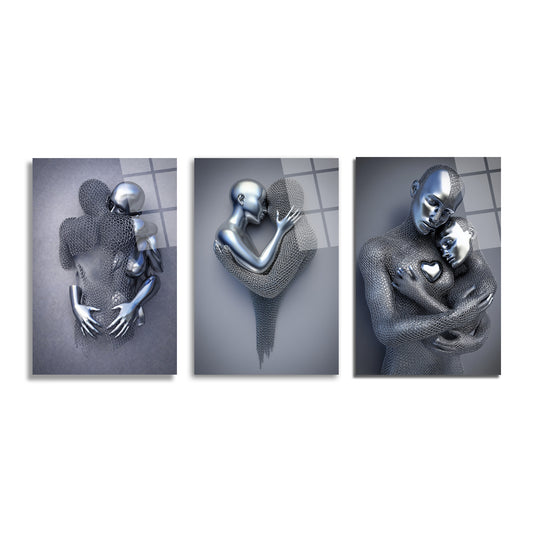 ÜÇLÜ DİKEY CAM TABLO SETİ - TT4154