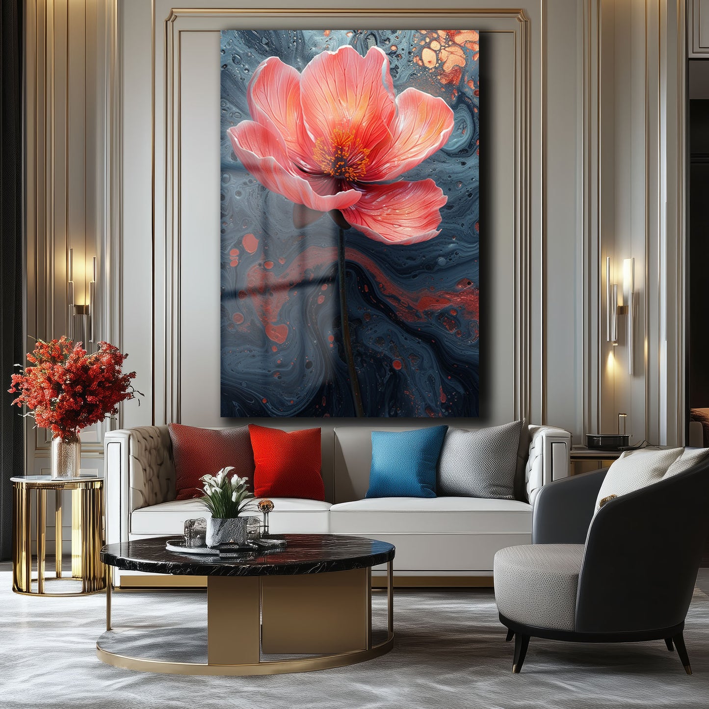 DEKORATİF DİKEY CAM TABLO - TT1552