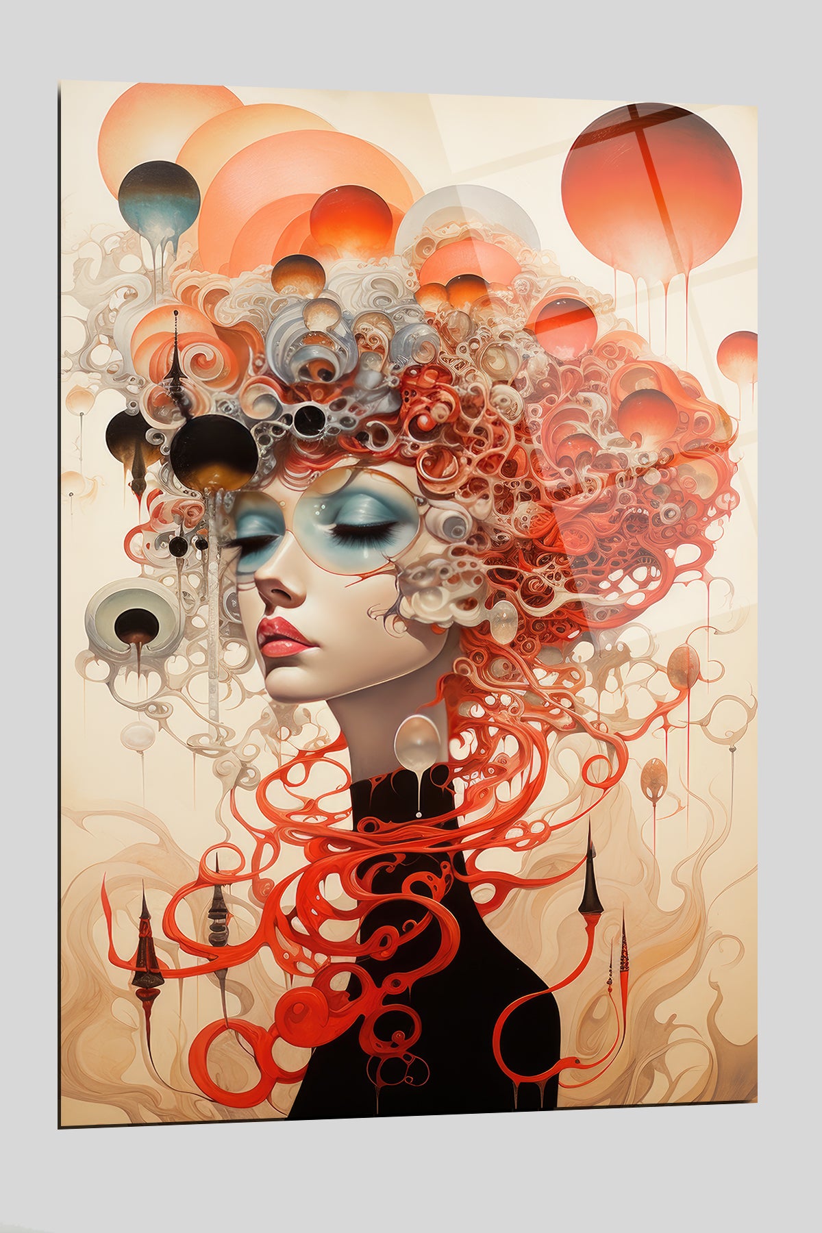 DEKORATİF DİKEY CAM TABLO - TT0148