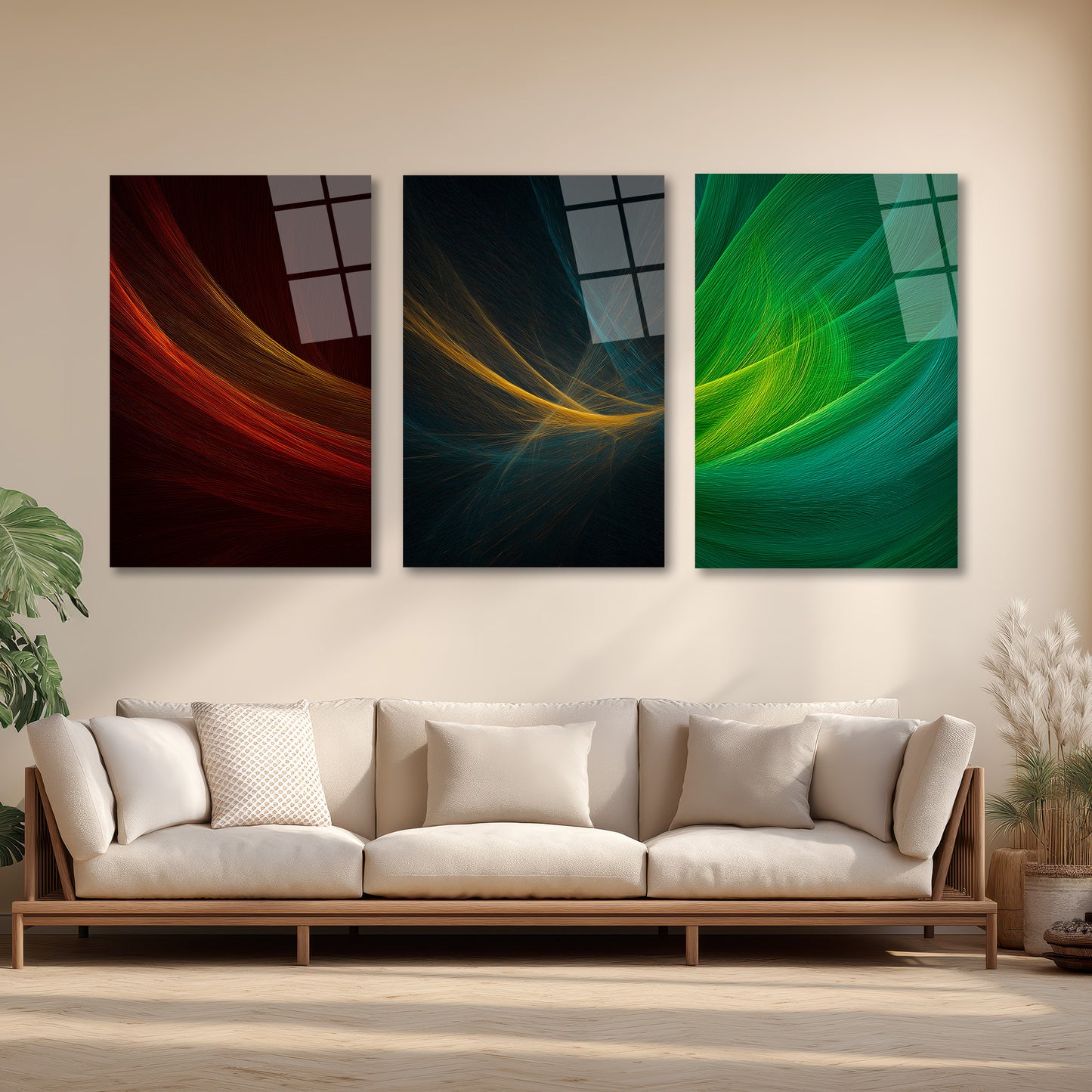 ÜÇLÜ DİKEY CAM TABLO SETİ - TT4088