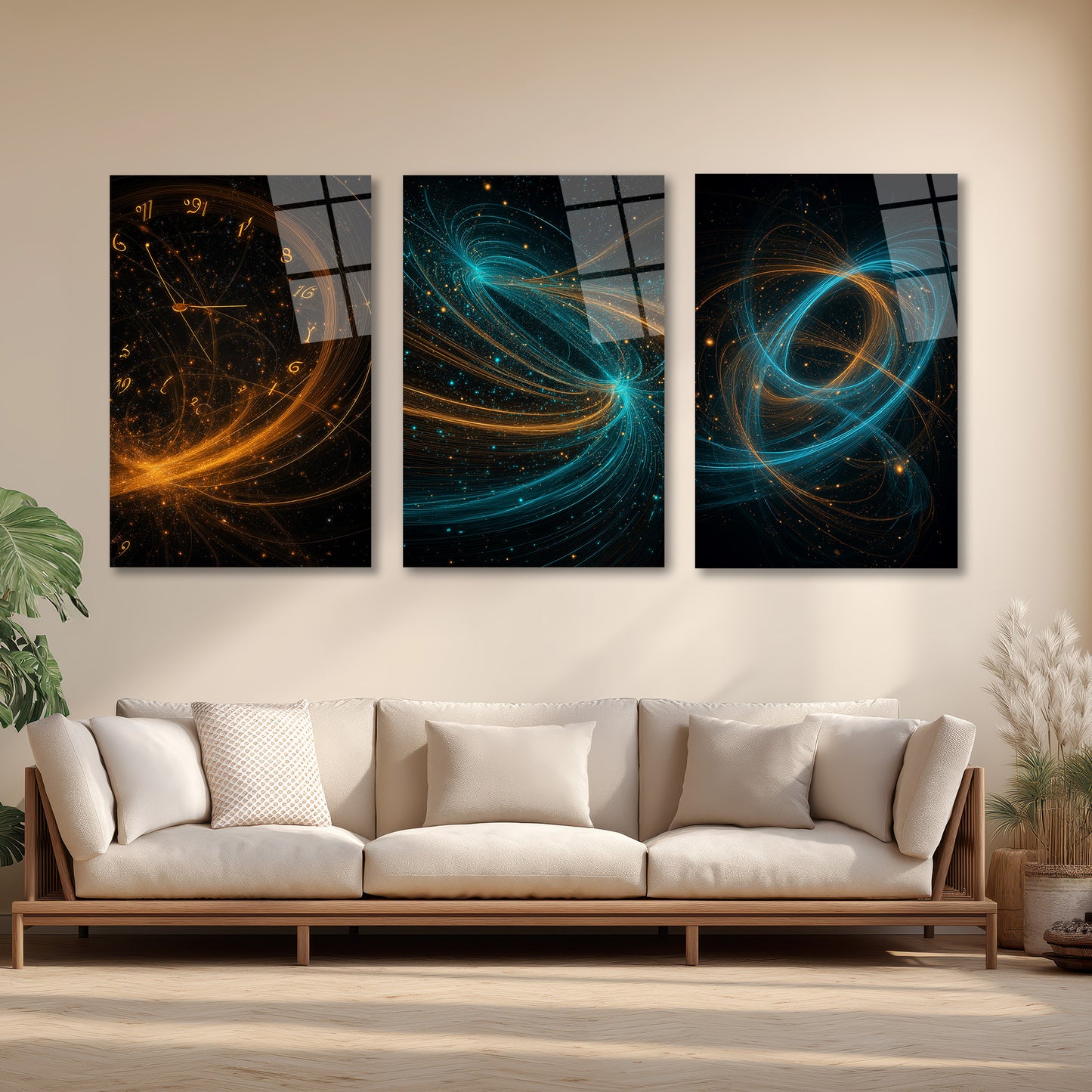 ÜÇLÜ DİKEY CAM TABLO SETİ - TT4092