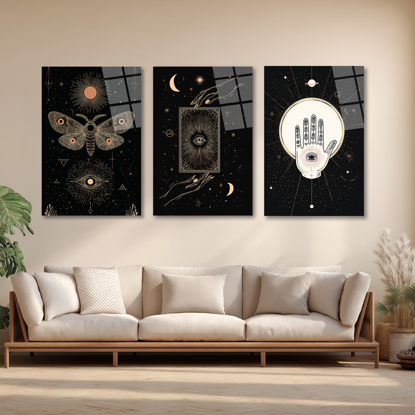 ÜÇLÜ DİKEY CAM TABLO SETİ - TT4070