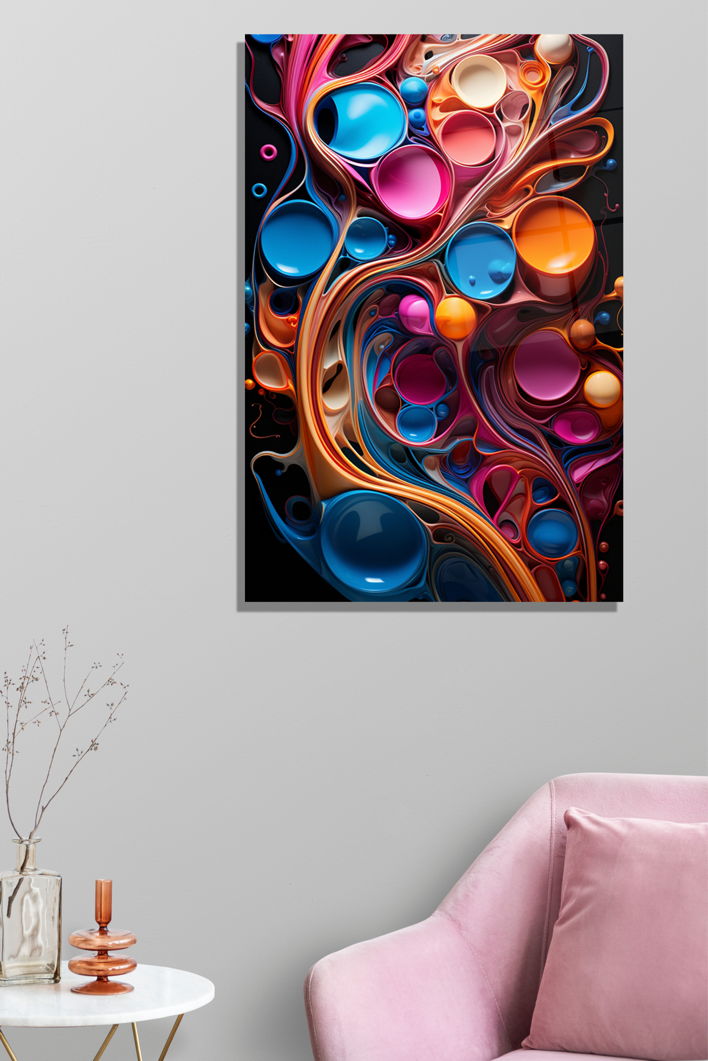 DEKORATİF DİKEY CAM TABLO - TT0053