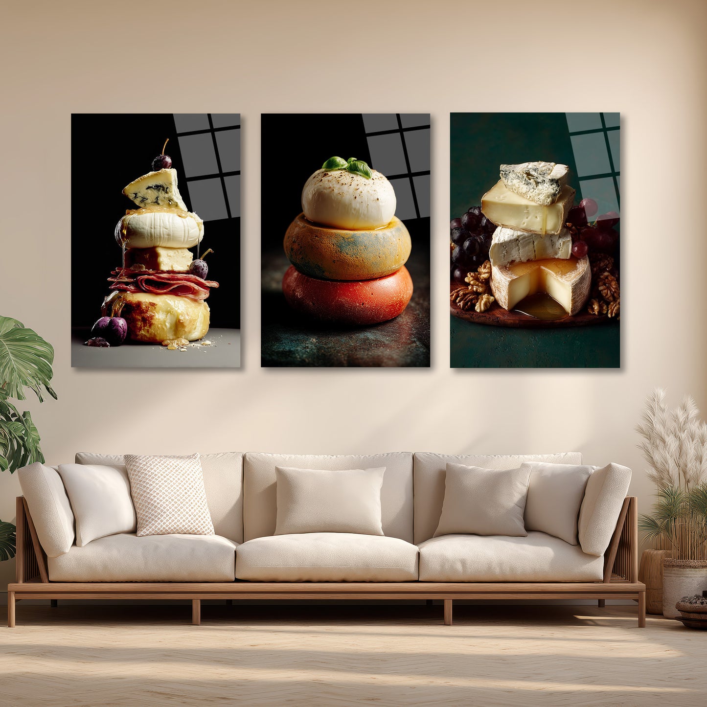 ÜÇLÜ DİKEY CAM TABLO SETİ - TT4125