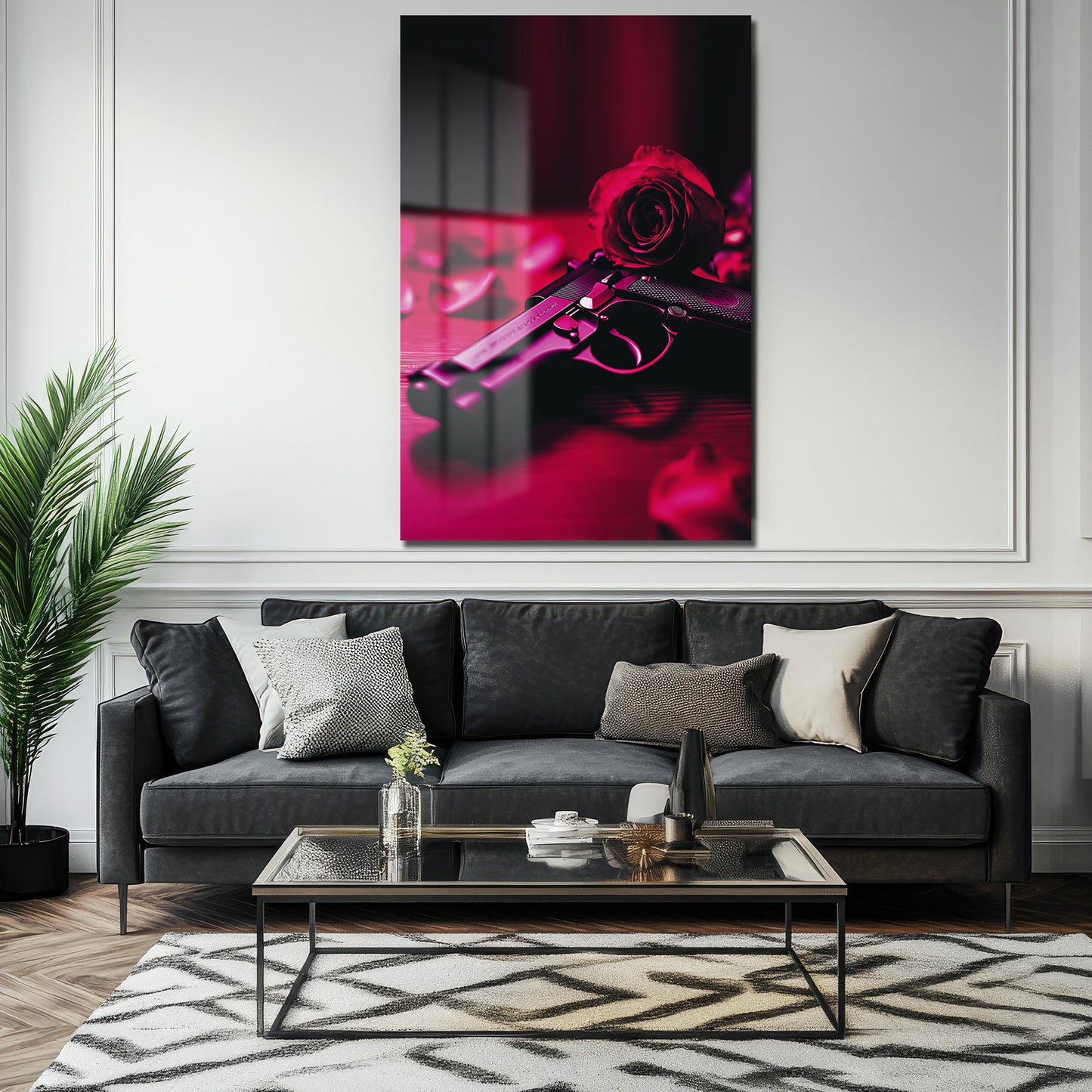 DEKORATİF DİKEY CAM TABLO - TT3326