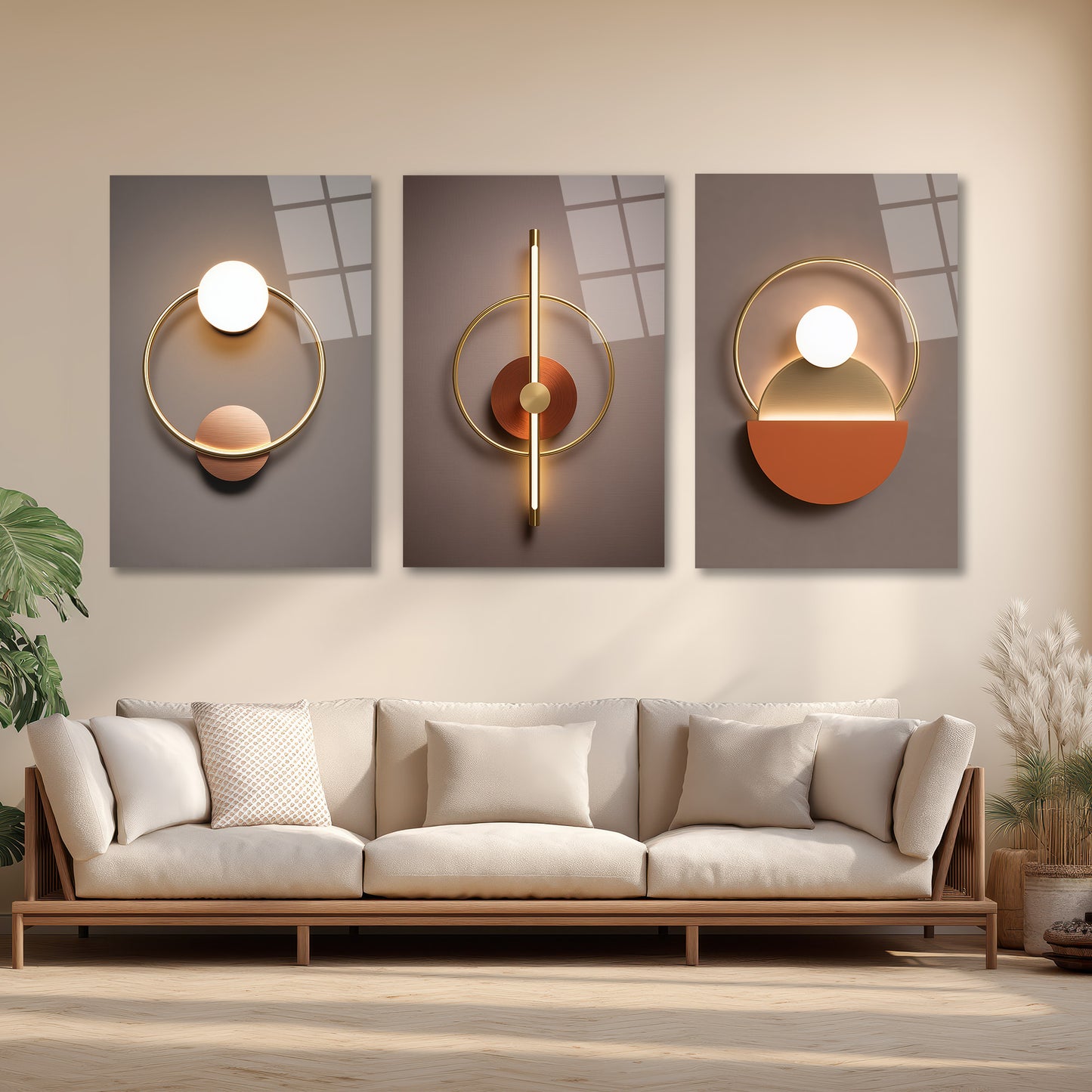 ÜÇLÜ DİKEY CAM TABLO SETİ - TT4147