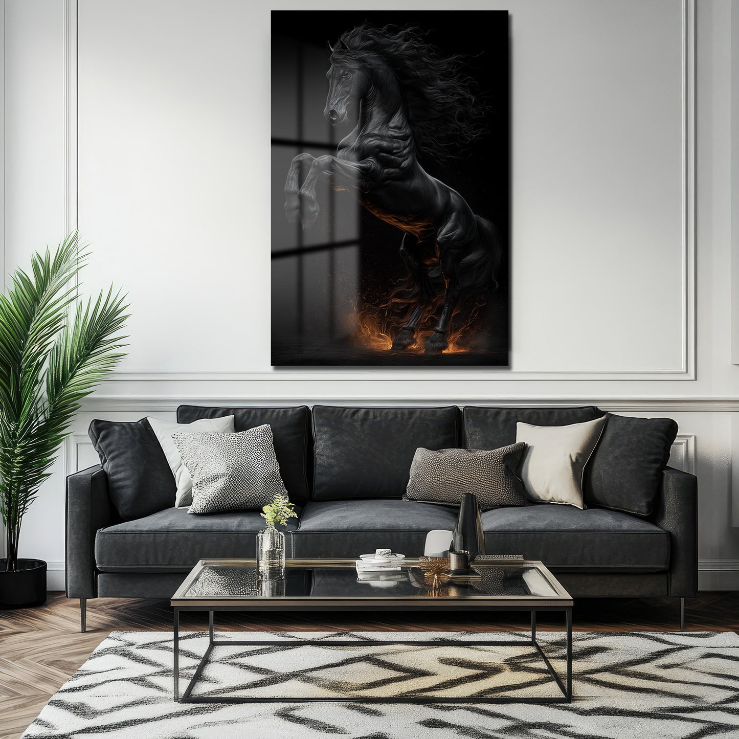 DEKORATİF DİKEY CAM TABLO - TT3329