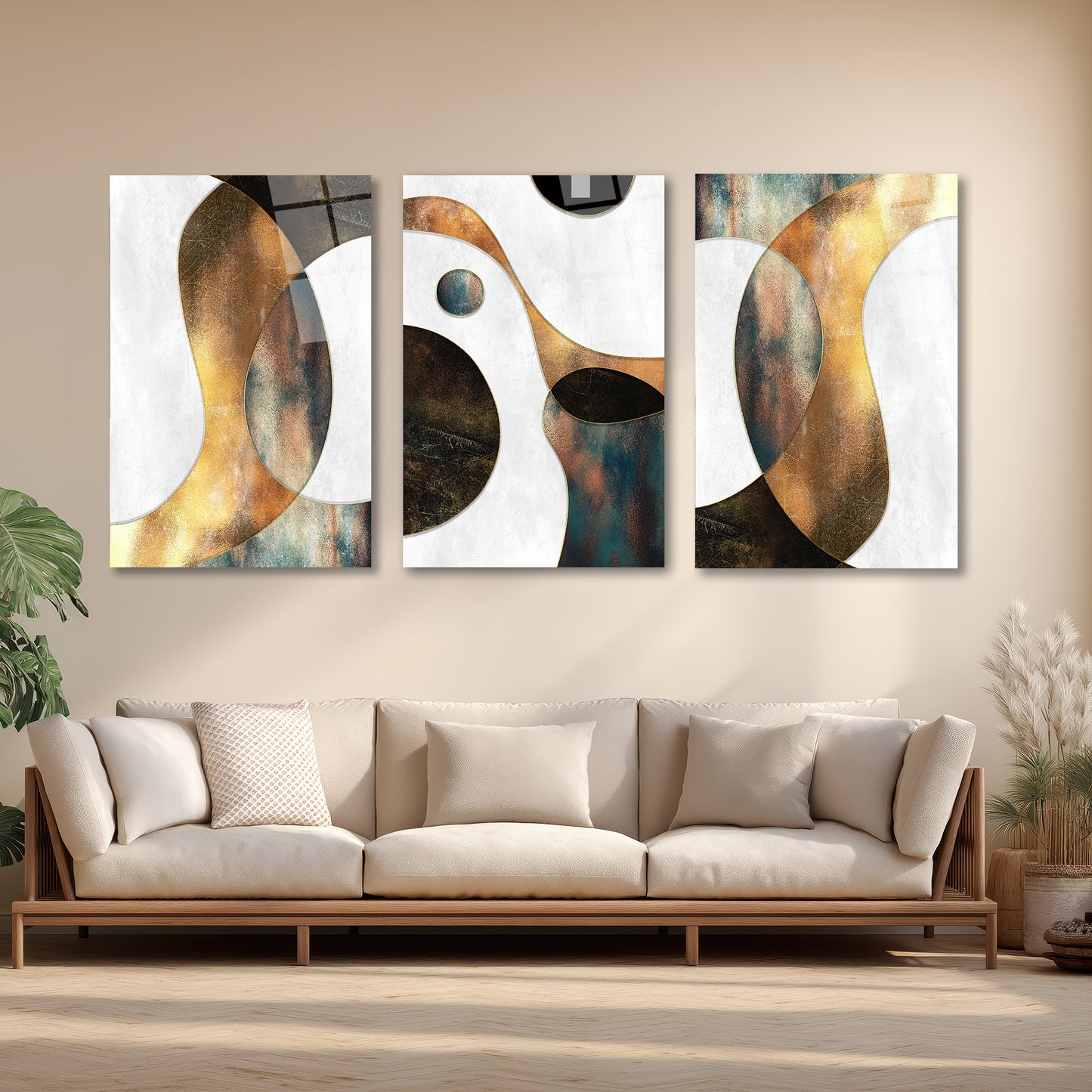 ÜÇLÜ DİKEY CAM TABLO SETİ - TT4076