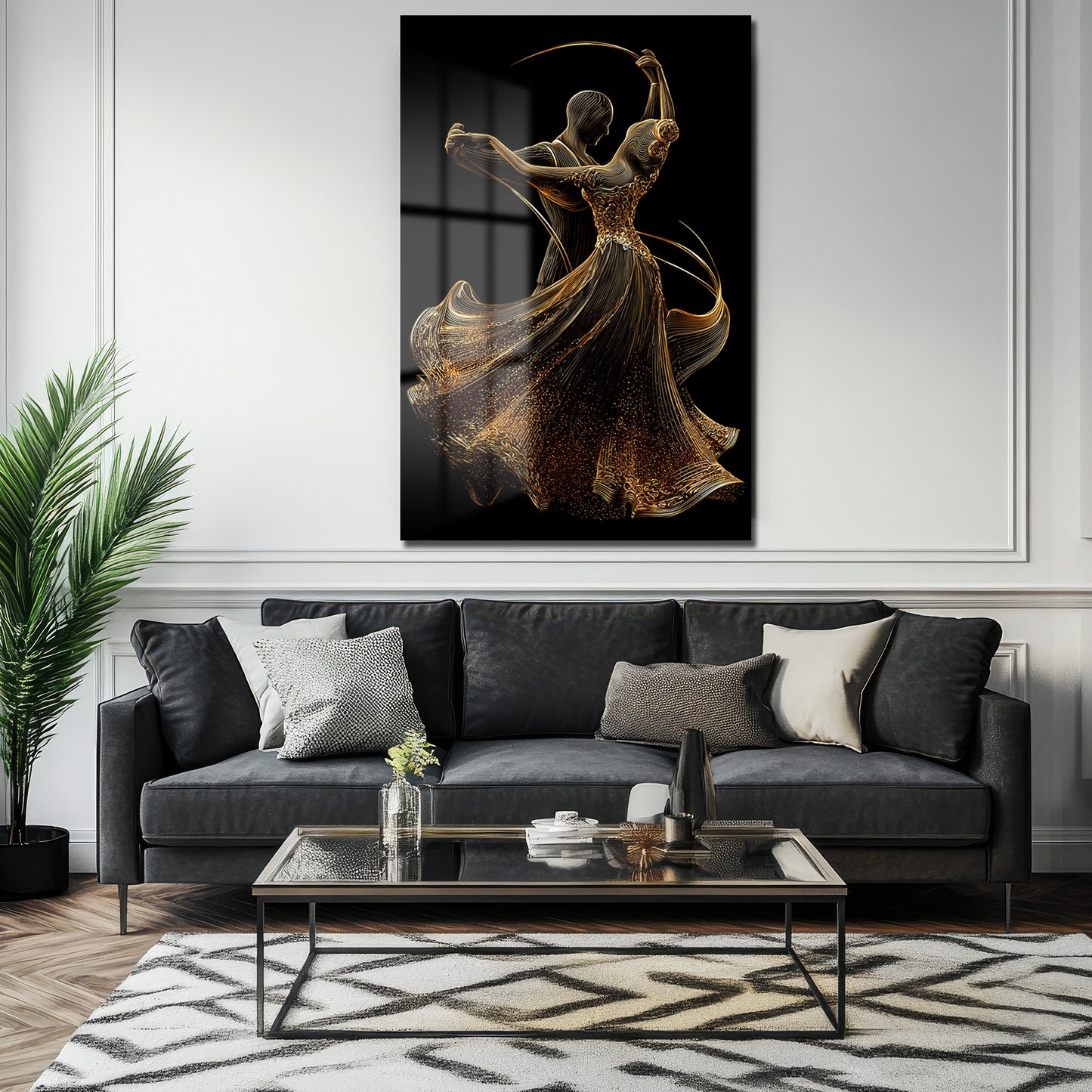 DEKORATİF DİKEY CAM TABLO - TT3338