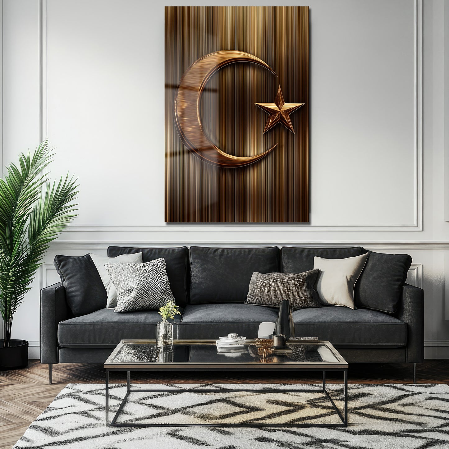 DEKORATİF DİKEY CAM TABLO - TT3339