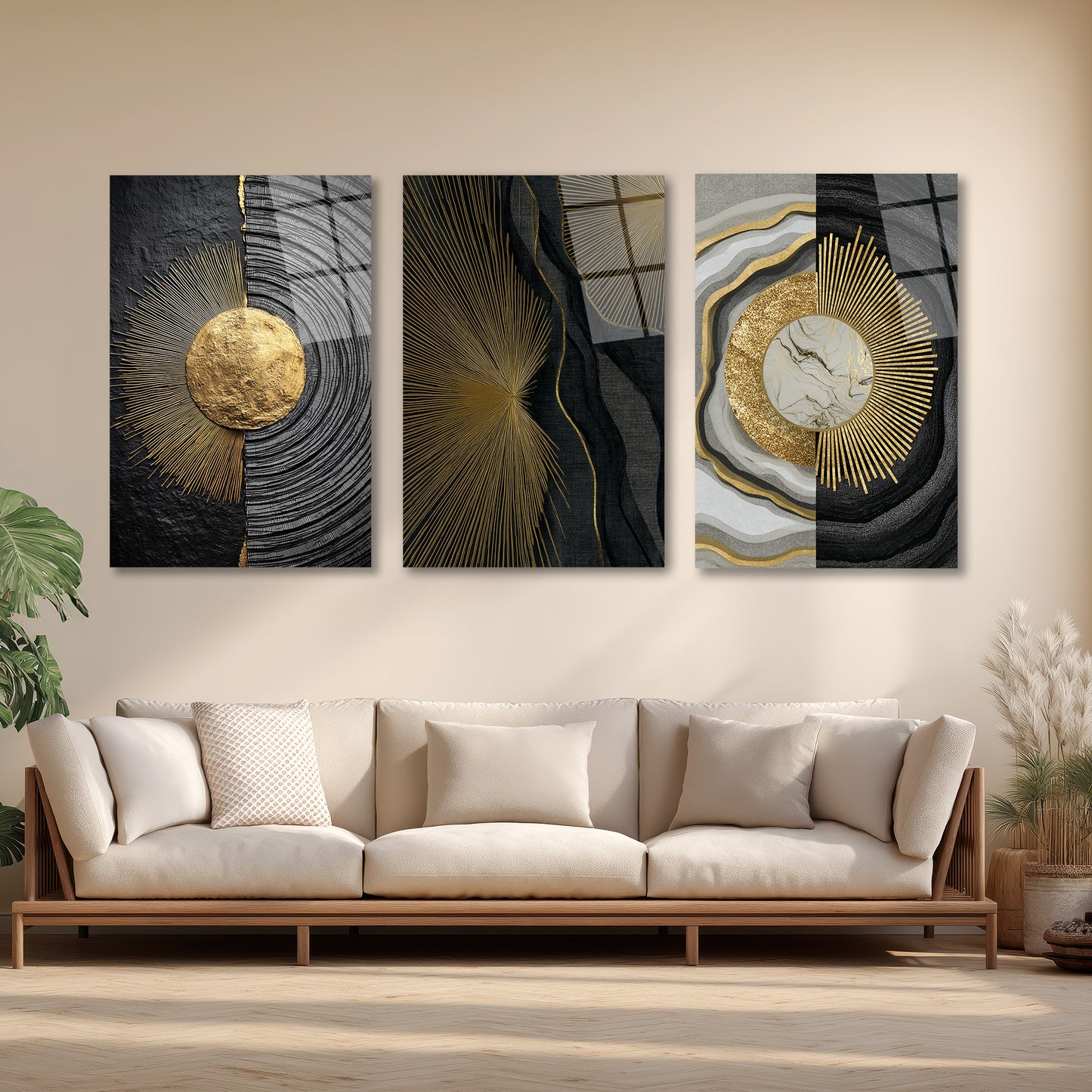 ÜÇLÜ DİKEY CAM TABLO SETİ - TT4161