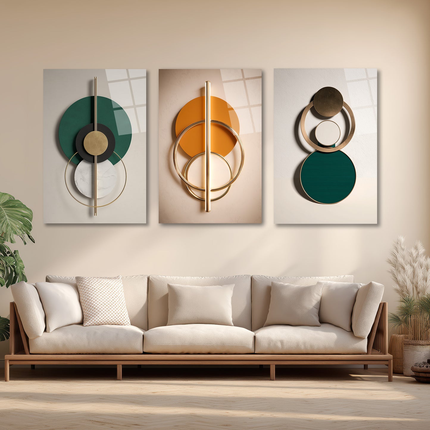 ÜÇLÜ DİKEY CAM TABLO SETİ - TT4162