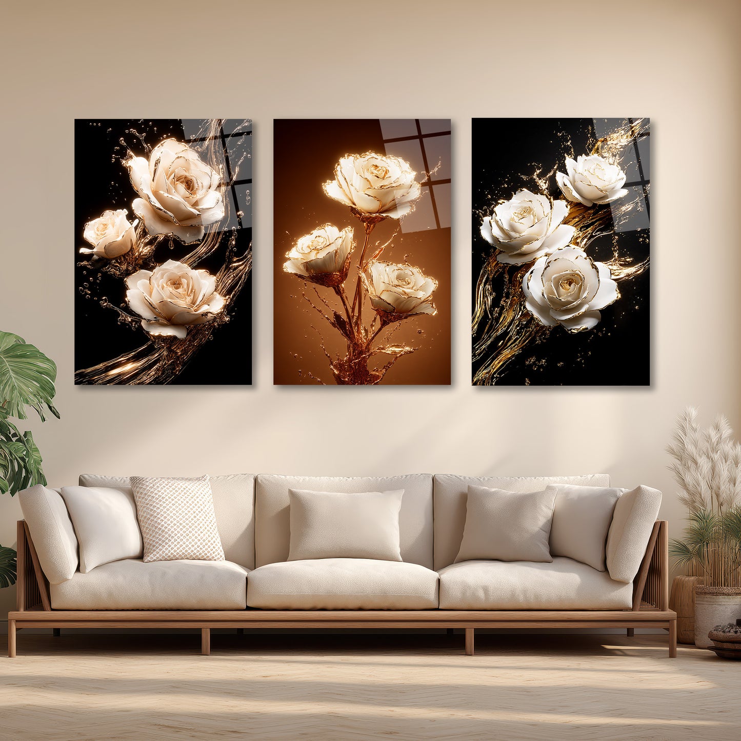 ÜÇLÜ DİKEY CAM TABLO SETİ - TT4163