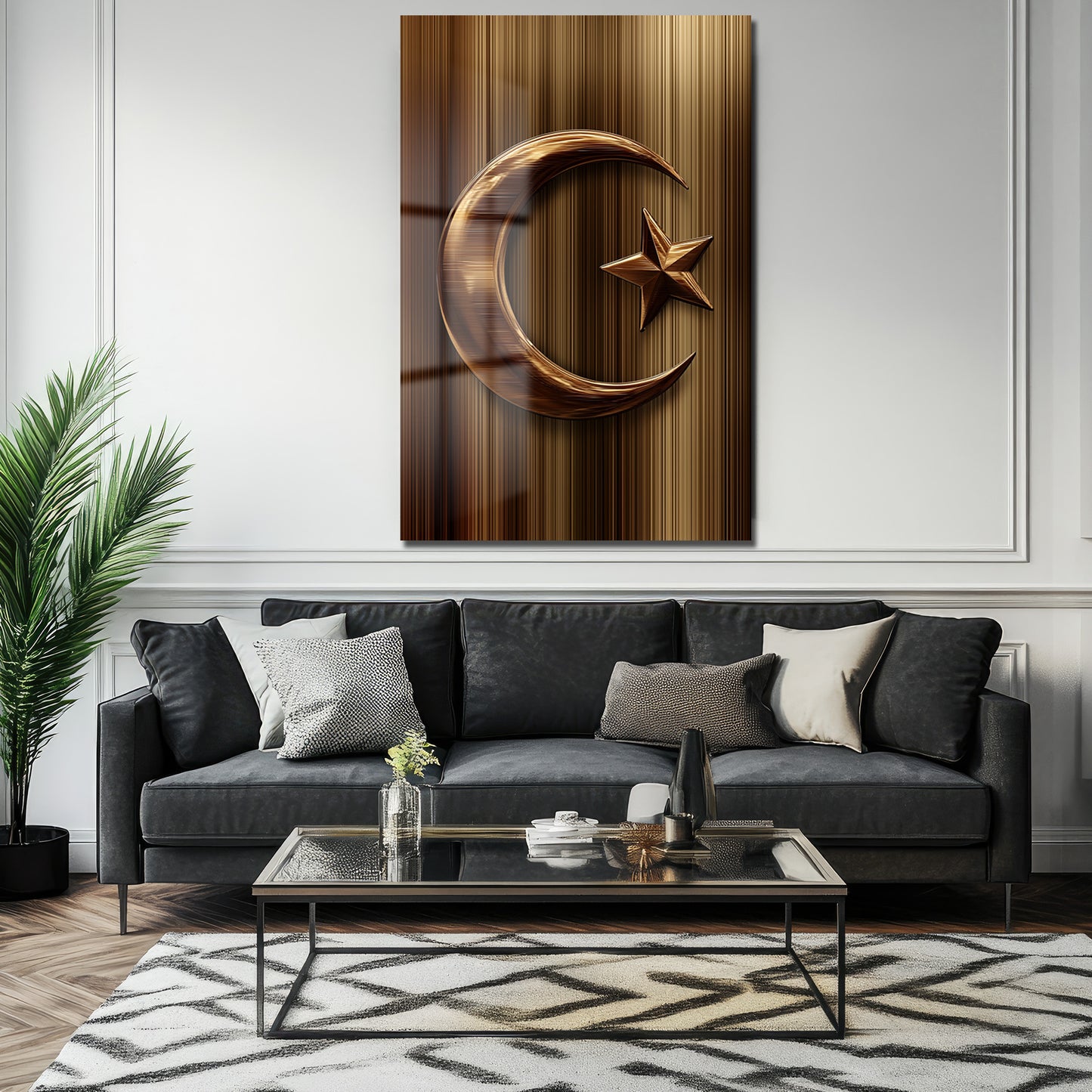 DEKORATİF DİKEY CAM TABLO - TT3344