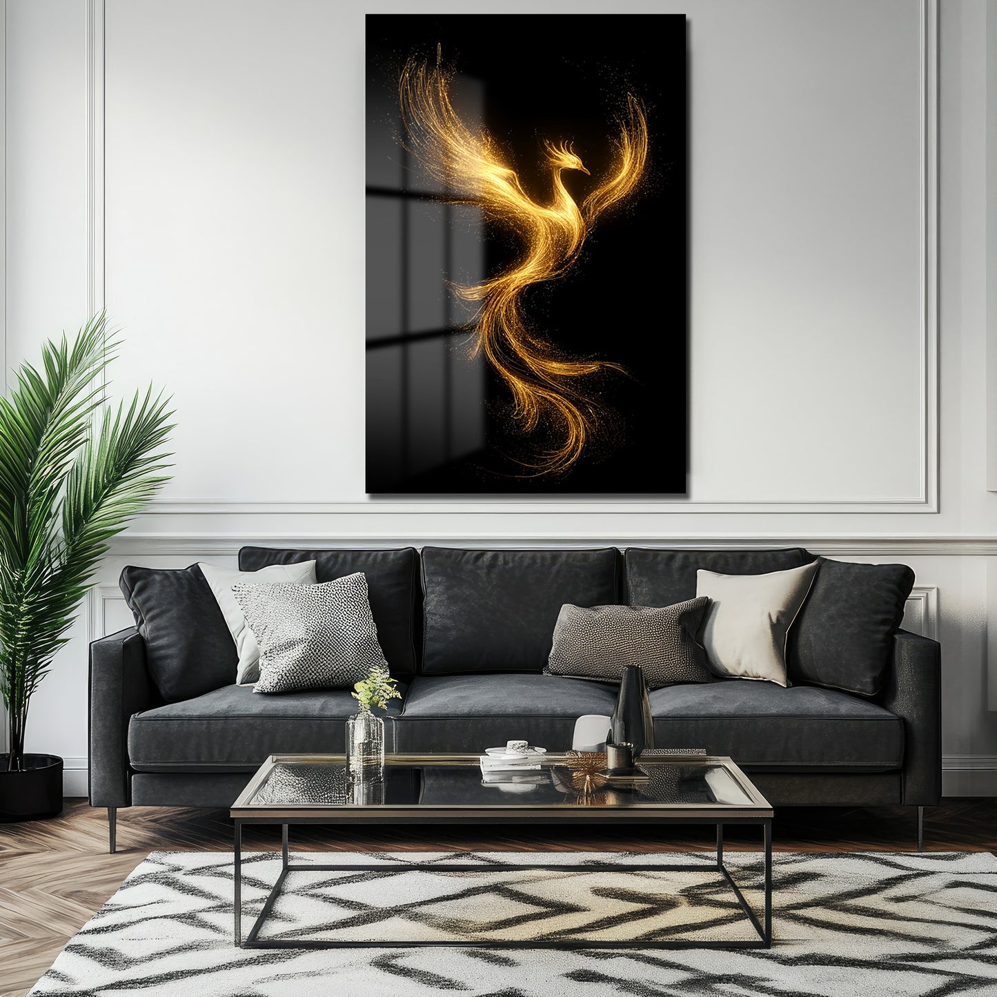 DEKORATİF DİKEY CAM TABLO - TT3346