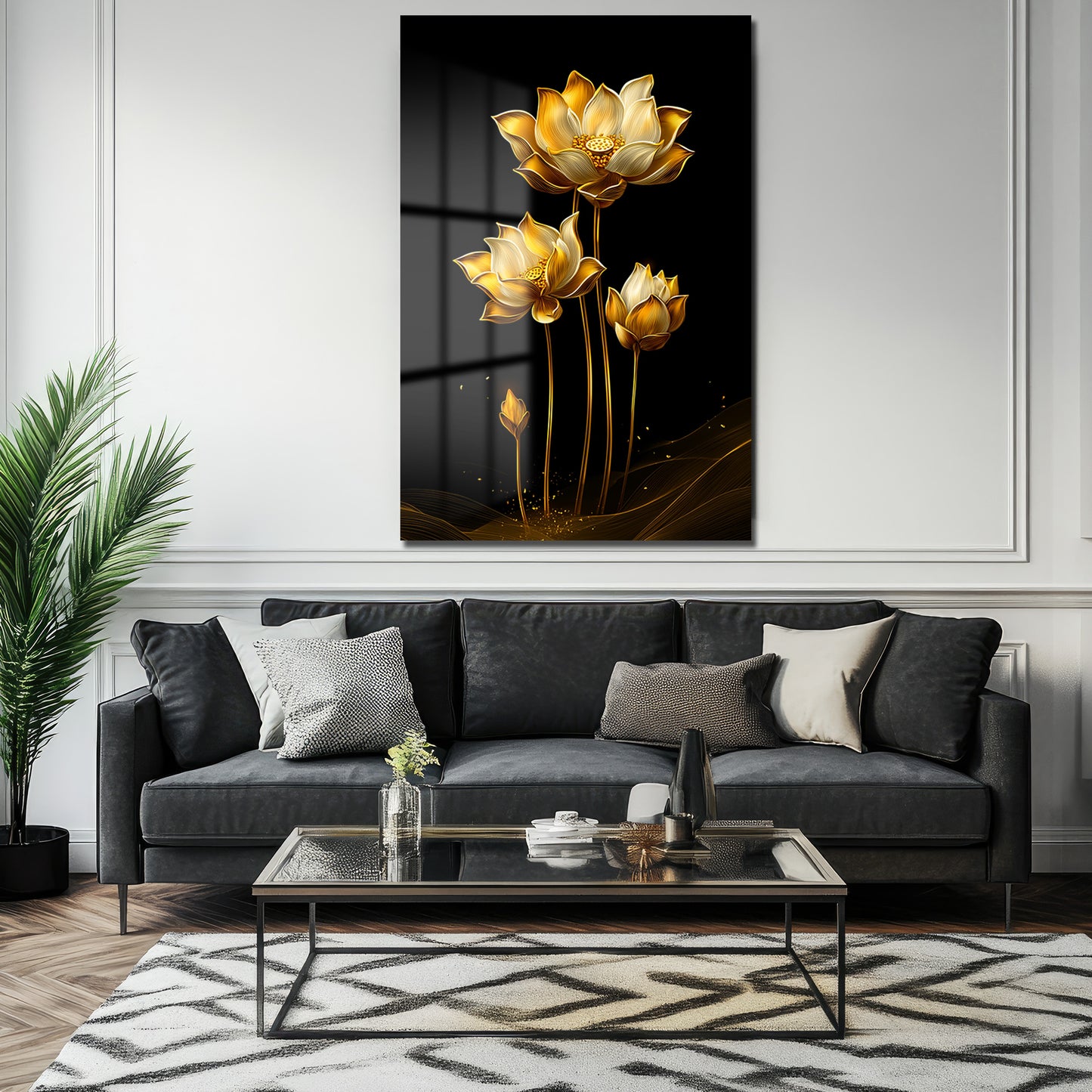 DEKORATİF DİKEY CAM TABLO - TT3349