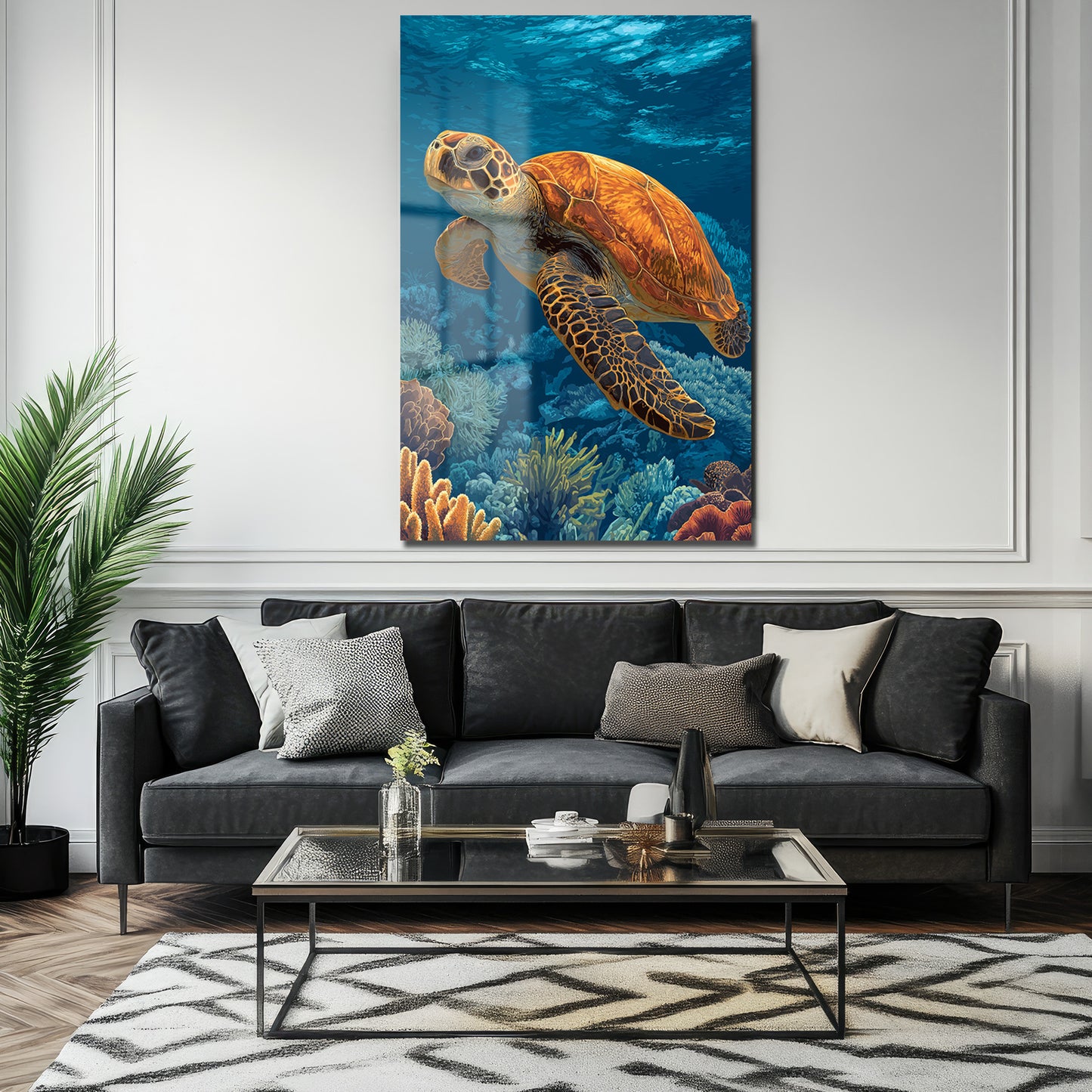 DEKORATİF DİKEY CAM TABLO - TT3429