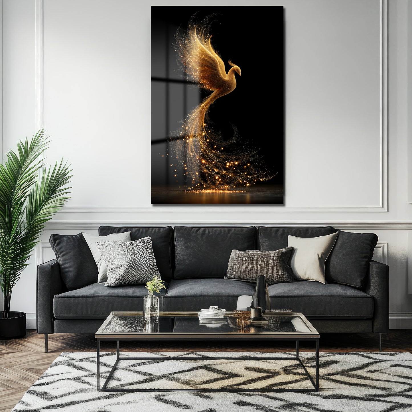 DEKORATİF DİKEY CAM TABLO - TT3363