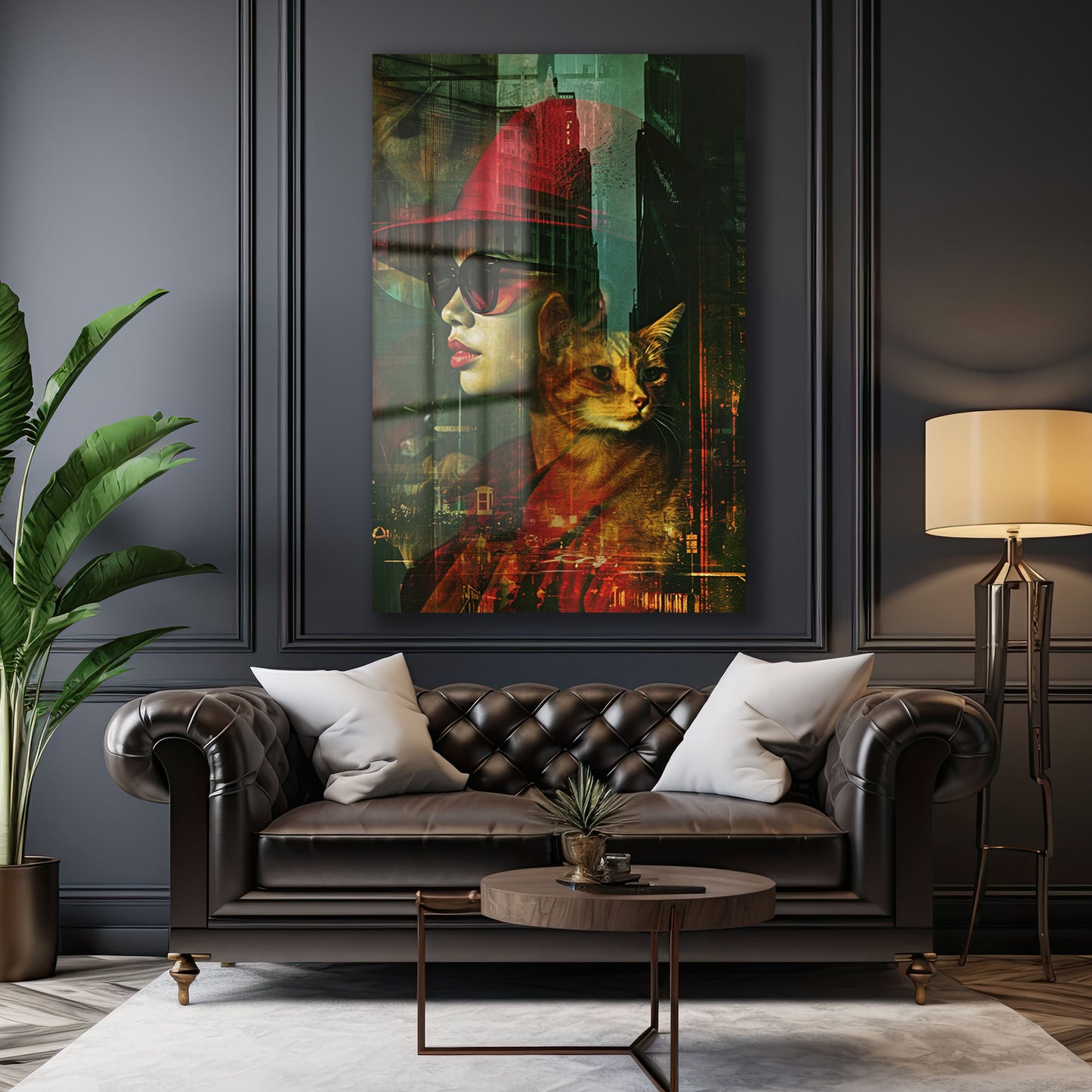 DEKORATİF DİKEY CAM TABLO - TT1488