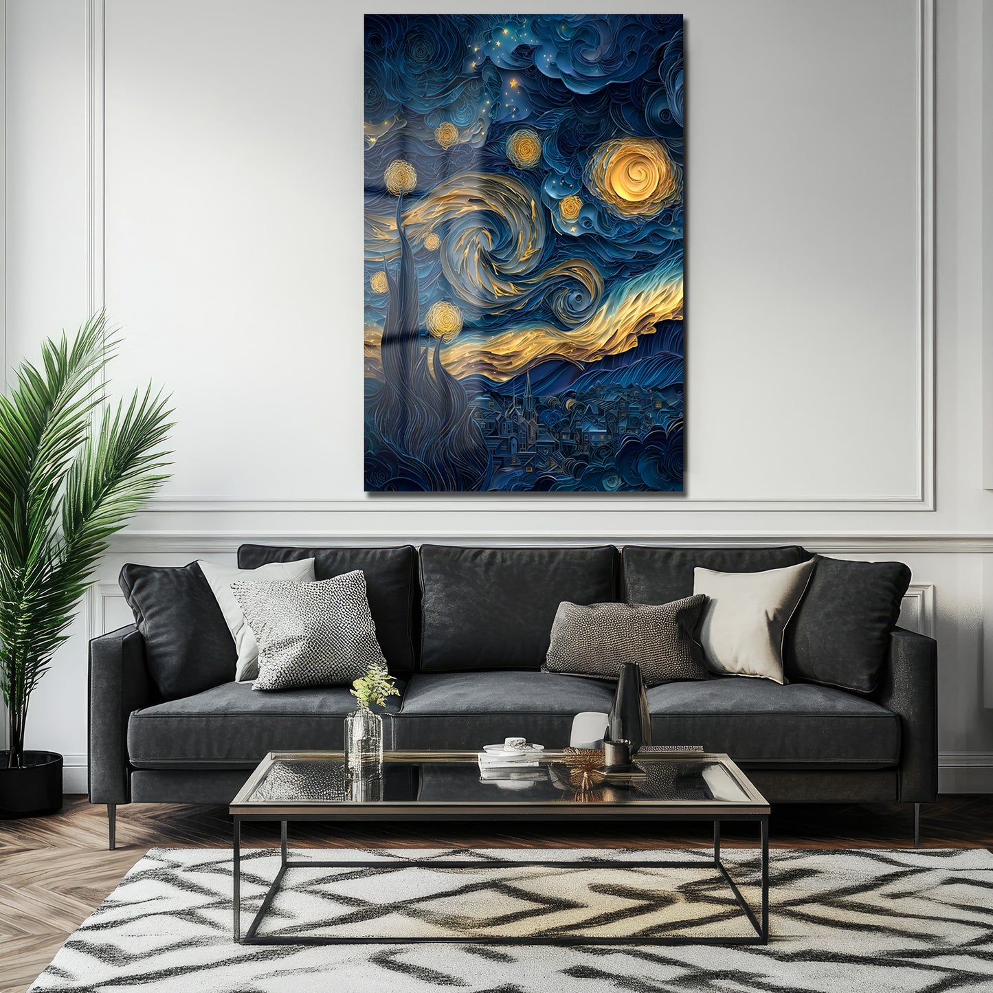 DEKORATİF DİKEY CAM TABLO - TT3371