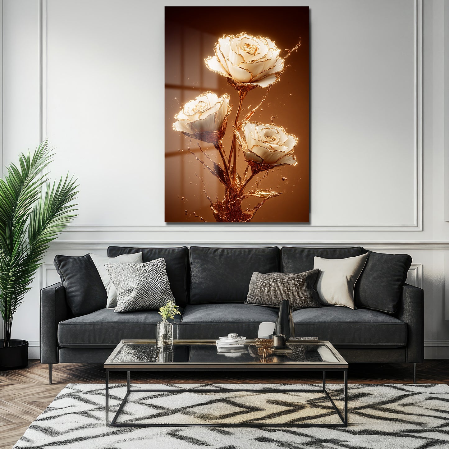 DEKORATİF DİKEY CAM TABLO - TT3376