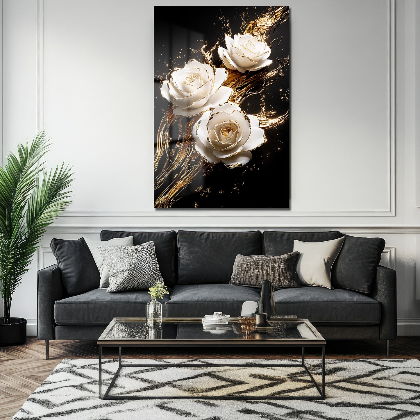 DEKORATİF DİKEY CAM TABLO - TT3377