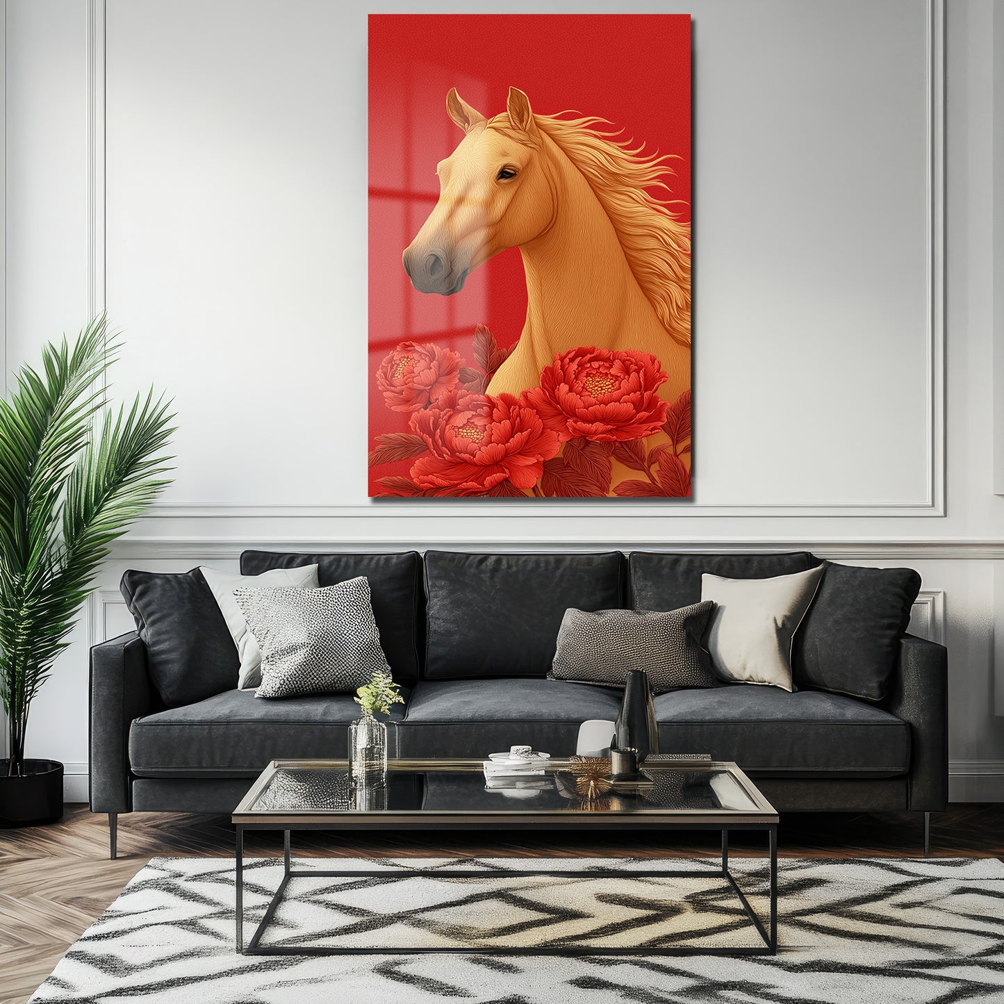 DEKORATİF DİKEY CAM TABLO - TT3446