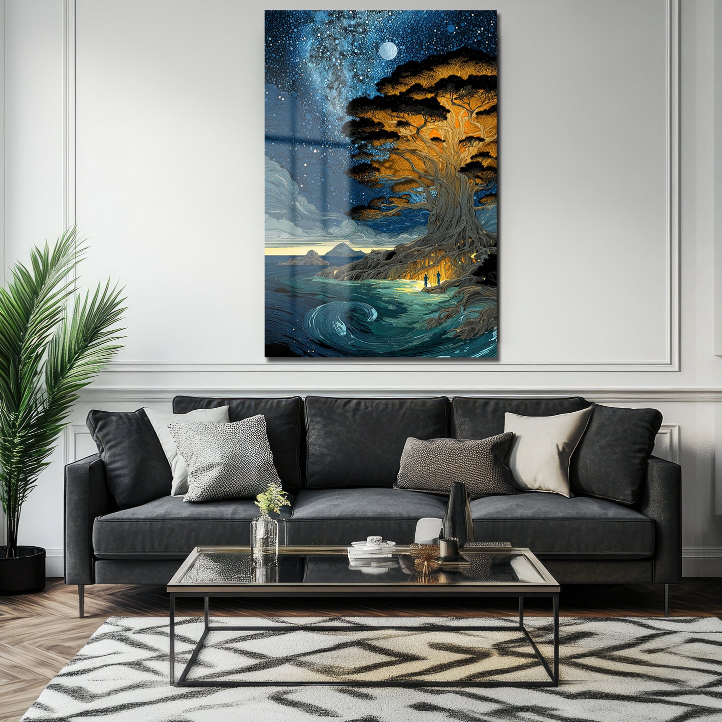 DEKORATİF DİKEY CAM TABLO - TT3456