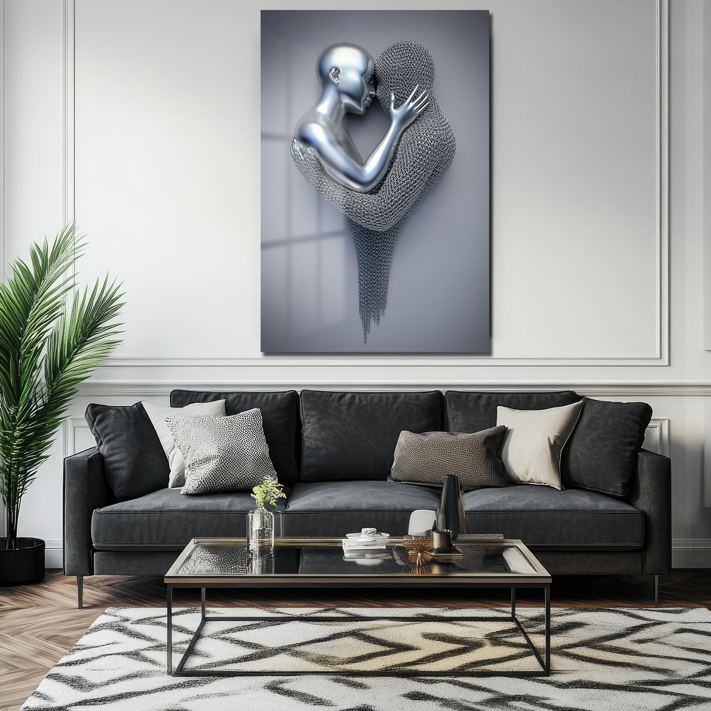 DEKORATİF DİKEY CAM TABLO - TT3391