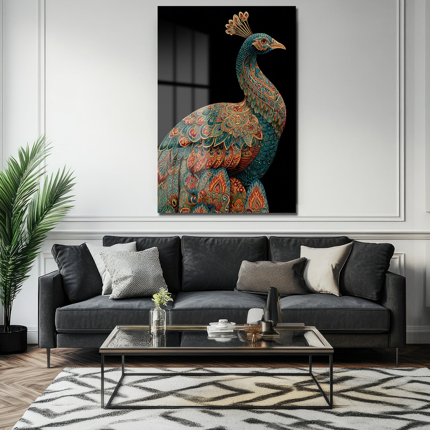 DEKORATİF DİKEY CAM TABLO - TT3393