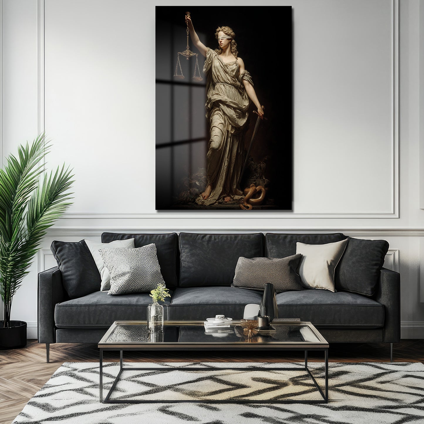 DEKORATİF DİKEY CAM TABLO - TT3467