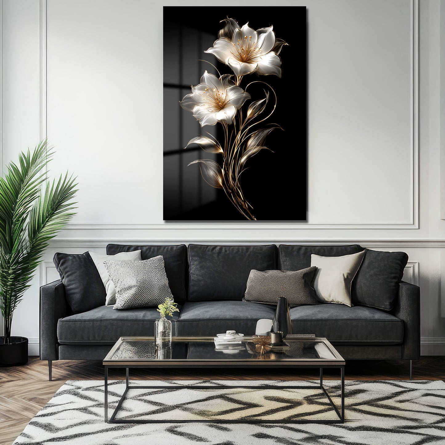 DEKORATİF DİKEY CAM TABLO - TT3409