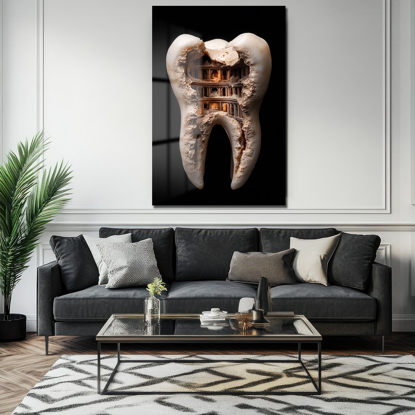 DEKORATİF DİKEY CAM TABLO - TT3418