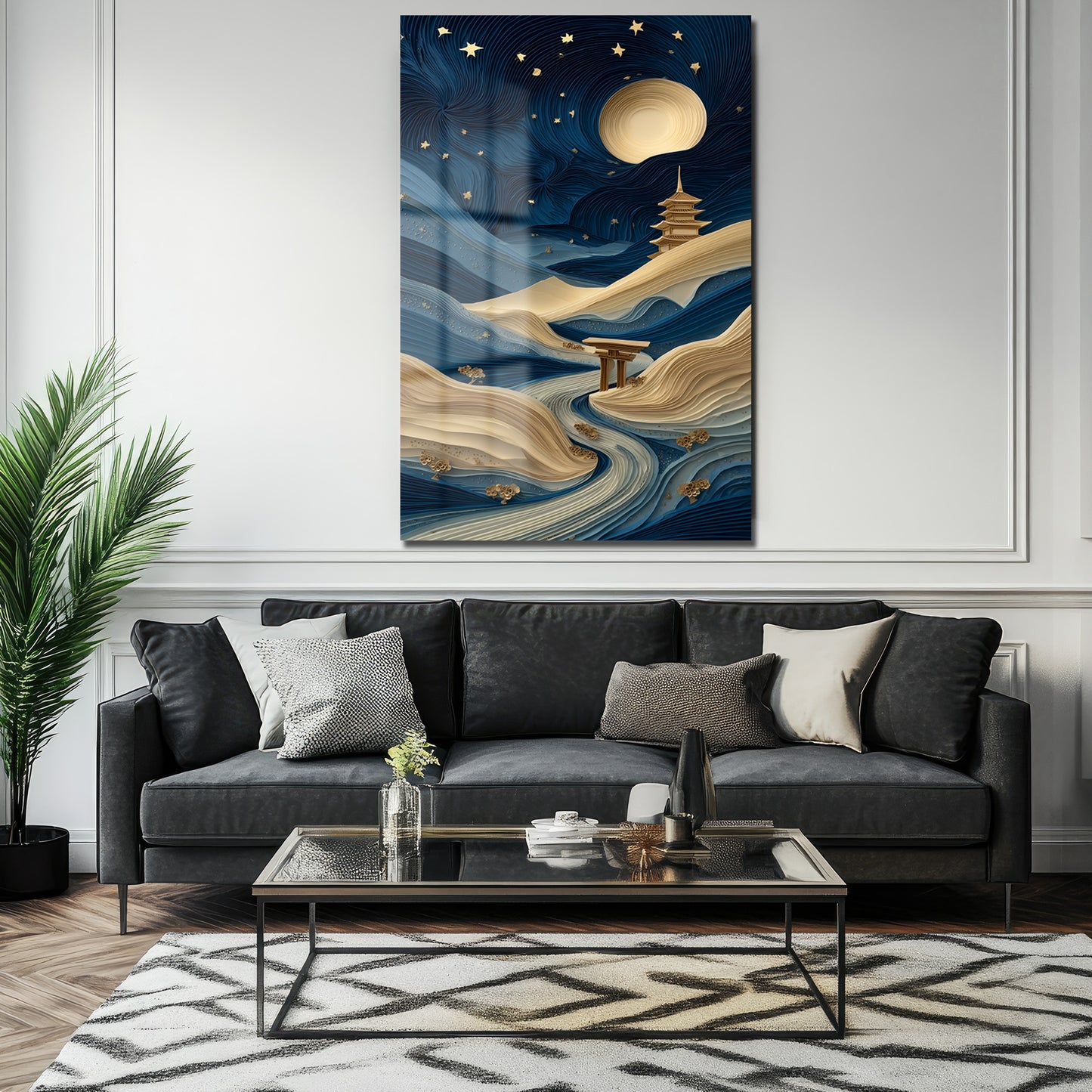 DEKORATİF DİKEY CAM TABLO - TT3486