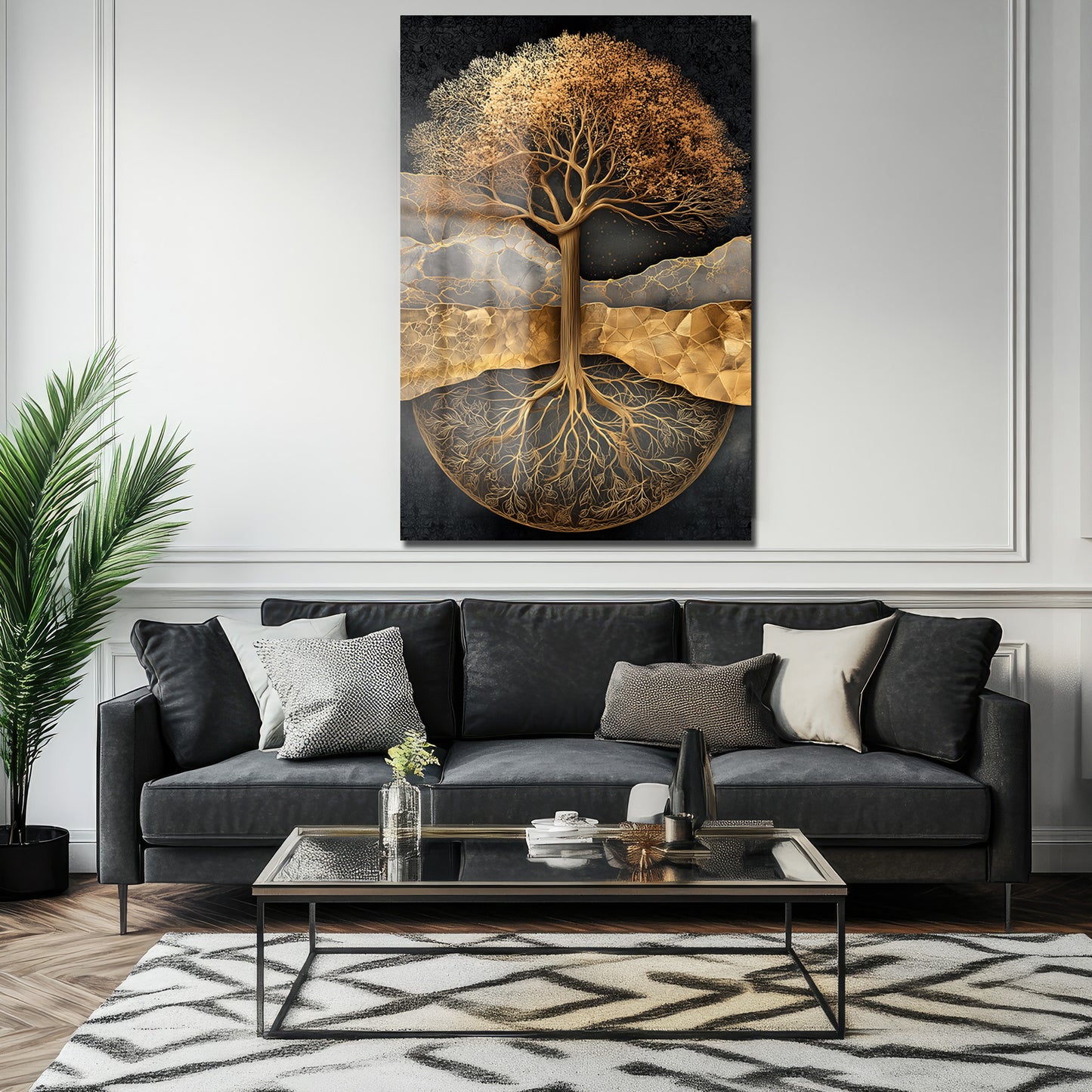 DEKORATİF DİKEY CAM TABLO - TT3489