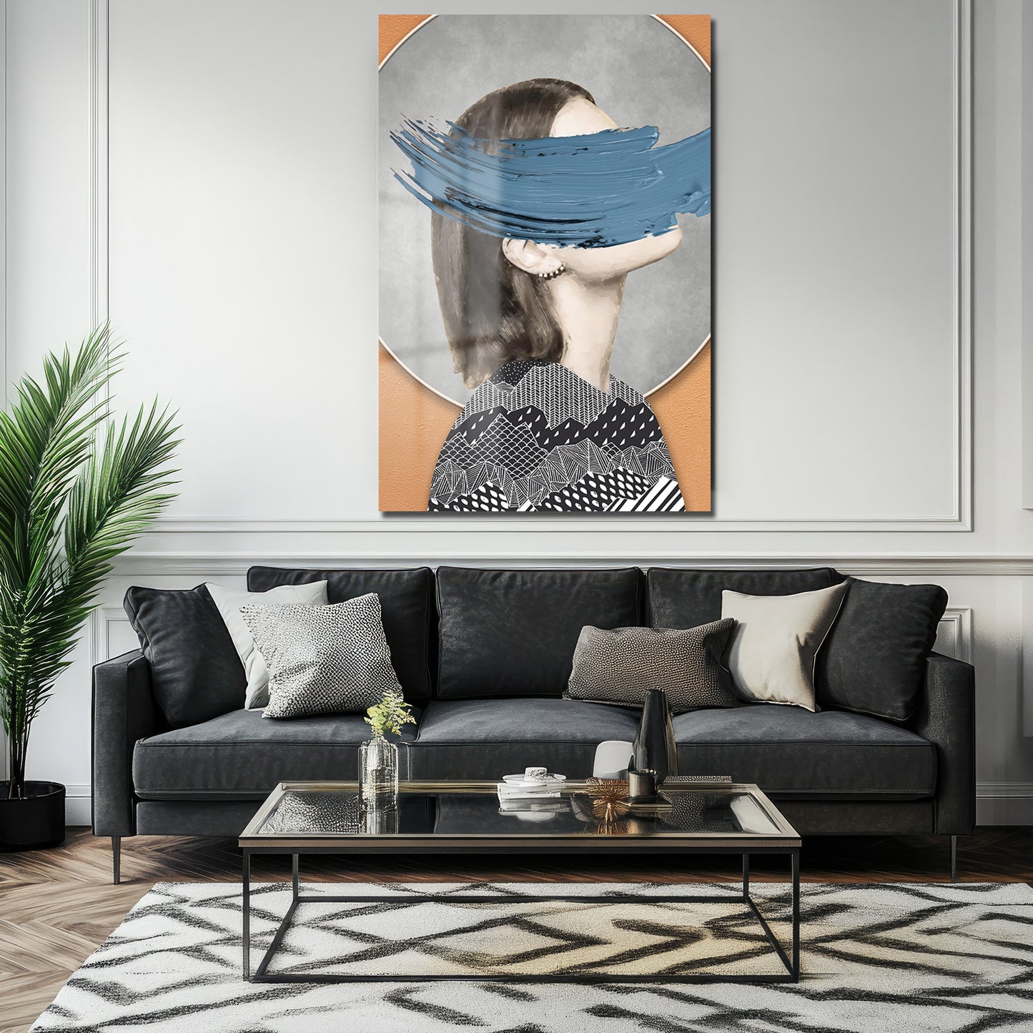 DEKORATİF DİKEY CAM TABLO - TT3498