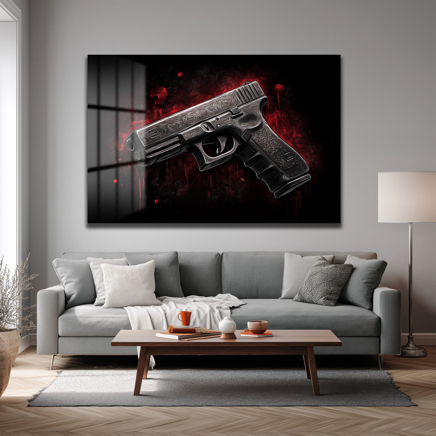 DEKORATİF YATAY CAM TABLO - TT3213