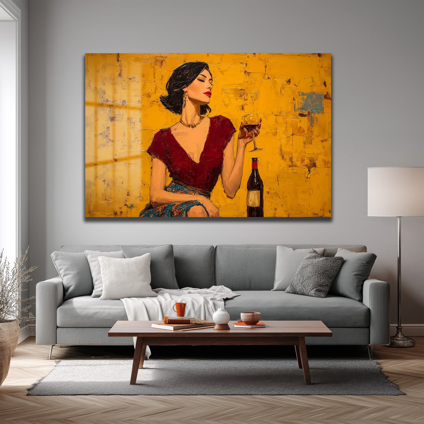 DEKORATİF YATAY CAM TABLO - TT3217