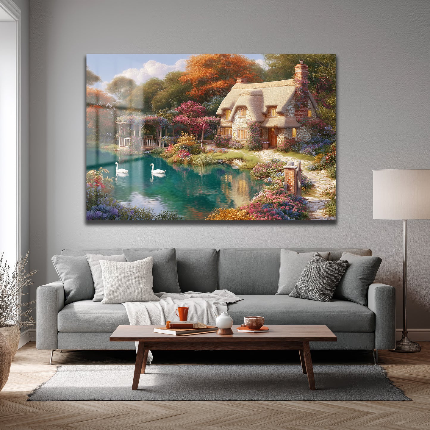 DEKORATİF YATAY CAM TABLO - TT3218