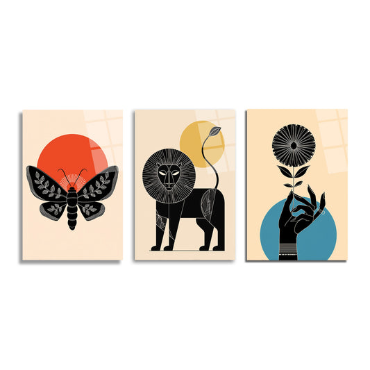 ÜÇLÜ DİKEY CAM TABLO SETİ - TT4071