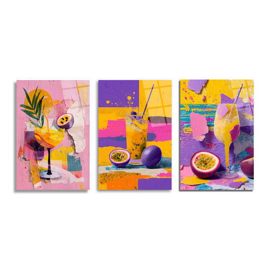 ÜÇLÜ DİKEY CAM TABLO SETİ - TT4120