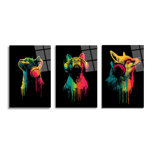 ÜÇLÜ DİKEY CAM TABLO SETİ - TT4123