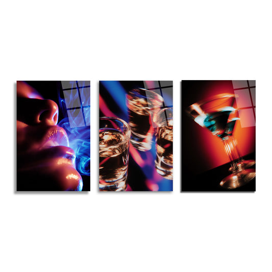 ÜÇLÜ DİKEY CAM TABLO SETİ - TT4126