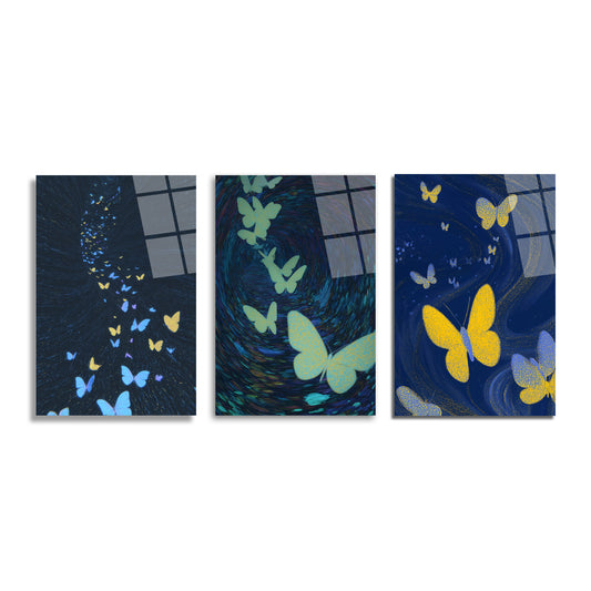 ÜÇLÜ DİKEY CAM TABLO SETİ - TT4134