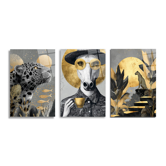 ÜÇLÜ DİKEY CAM TABLO SETİ - TT4135