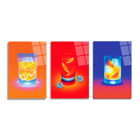 ÜÇLÜ DİKEY CAM TABLO SETİ - TT4137