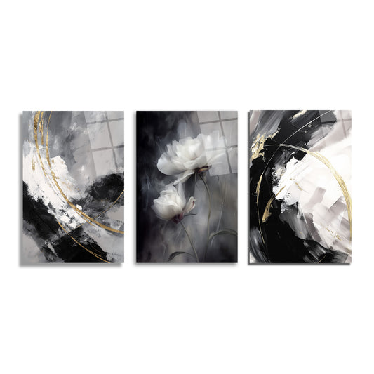 ÜÇLÜ DİKEY CAM TABLO SETİ - TT4150