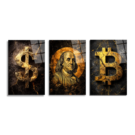 ÜÇLÜ DİKEY CAM TABLO SETİ - TT4158