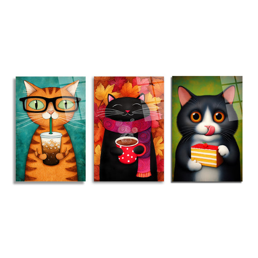 ÜÇLÜ DİKEY CAM TABLO SETİ - TT4164